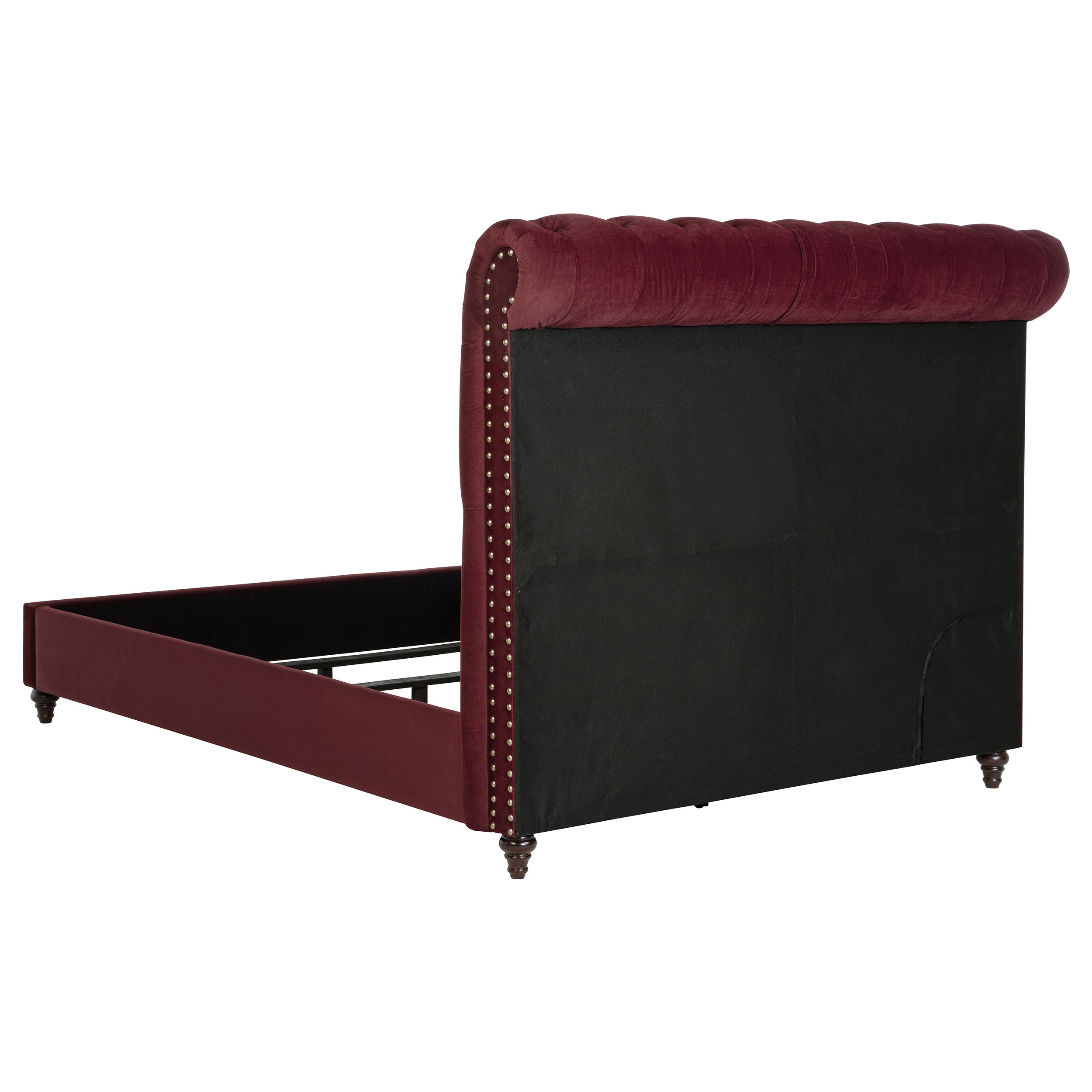 Devon 57-inch Upholstered Queen Panel Bed Wine Red — view 4