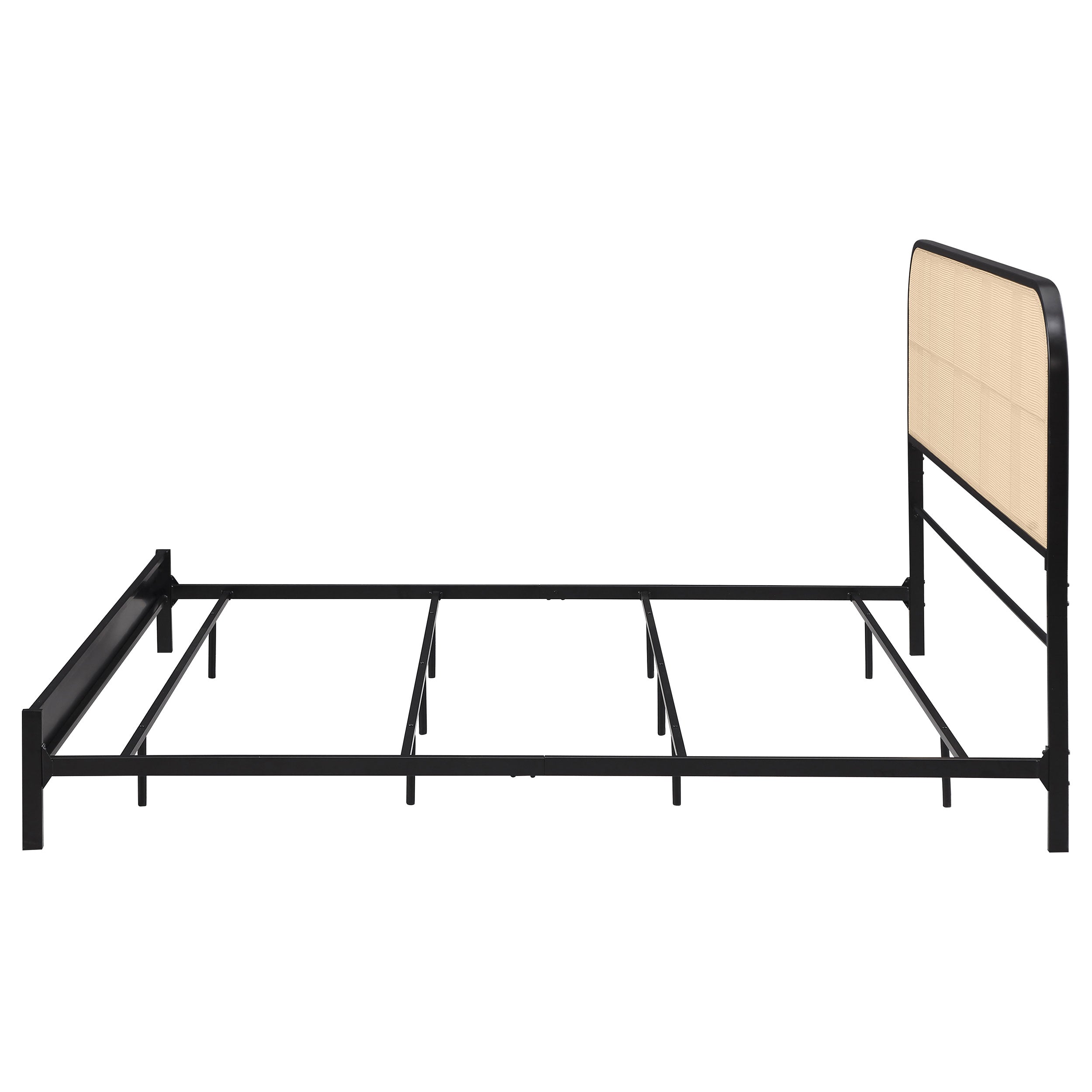 Amherst Radio Weave Rattan Metal Eastern King Bed Black — view 5