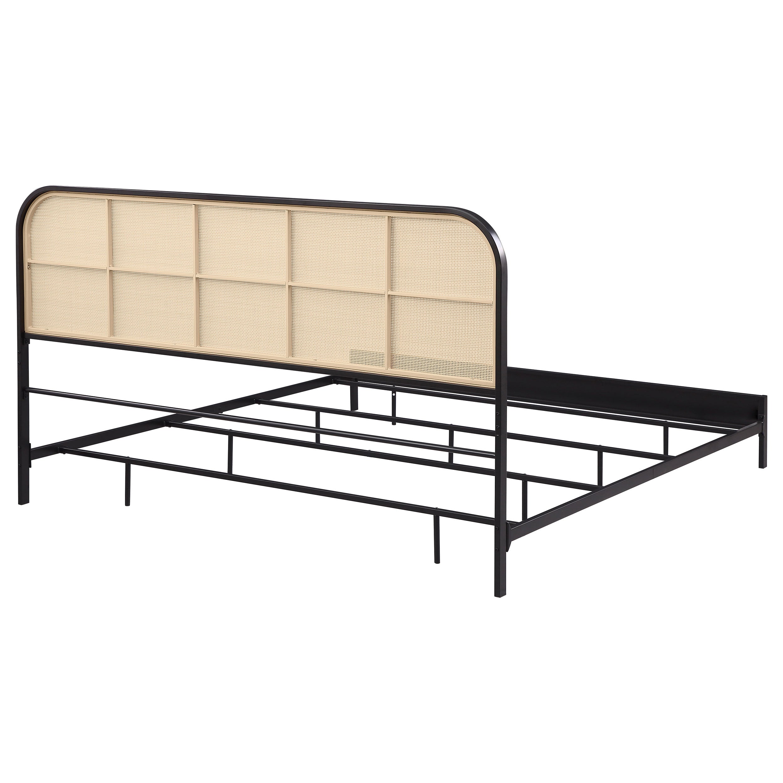 Amherst Radio Weave Rattan Metal Eastern King Bed Black — view 7