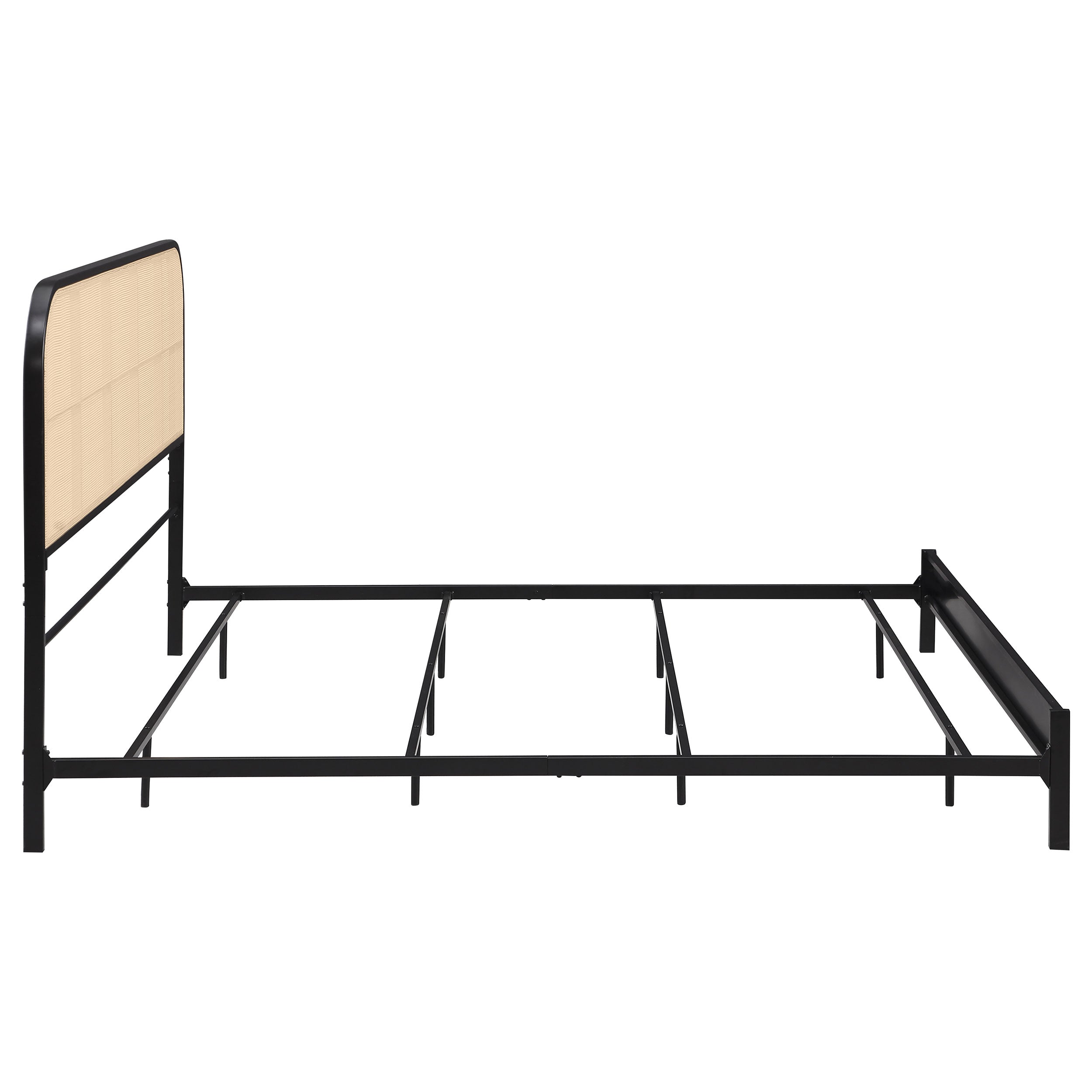 Amherst Radio Weave Rattan Metal Eastern King Bed Black — view 8