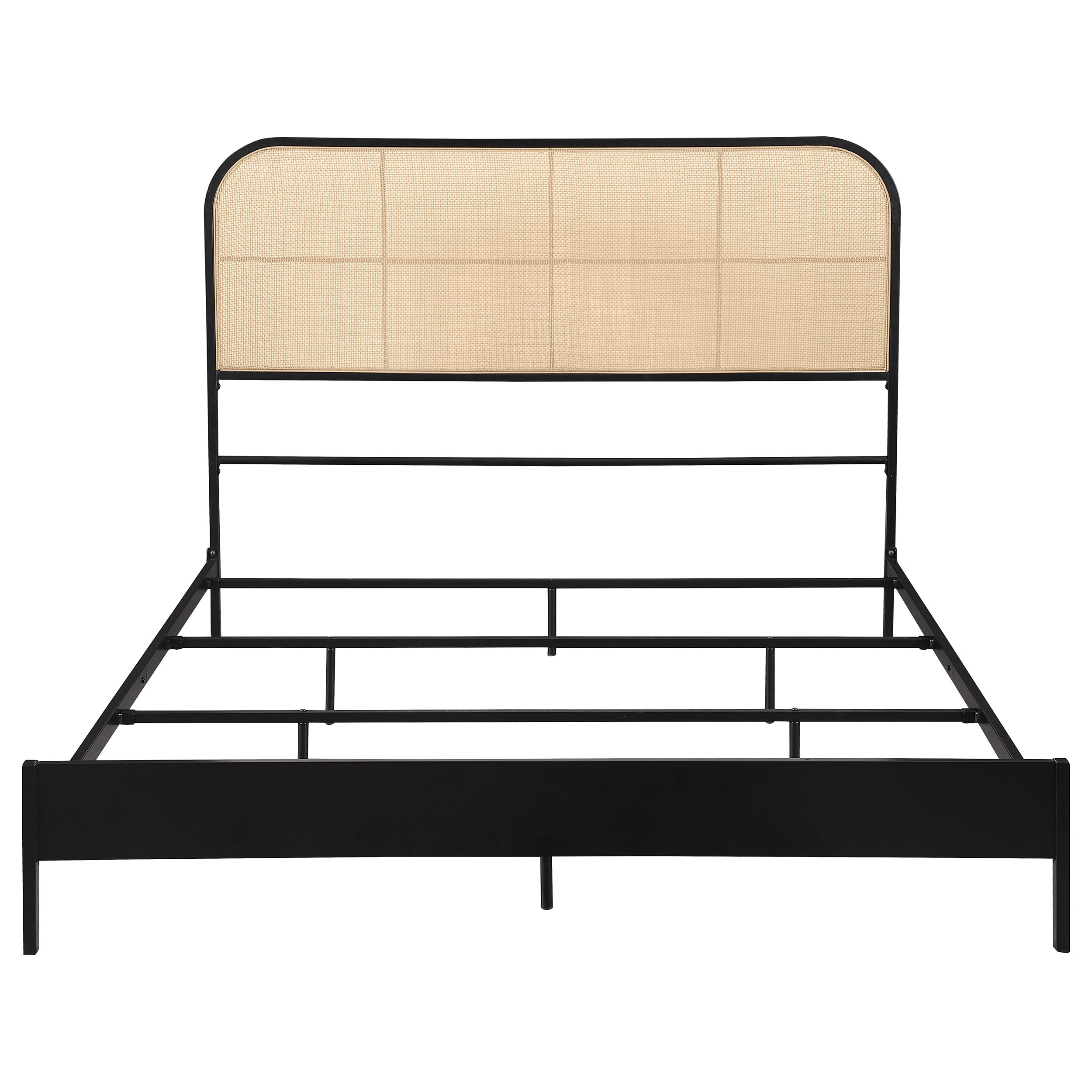 Amherst Radio Weave Rattan Metal Queen Bed Black — view 3