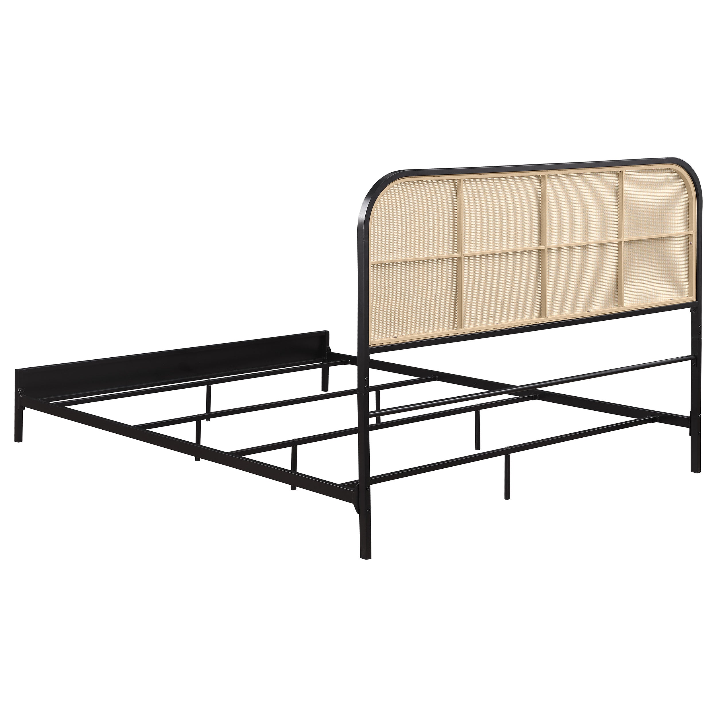 Amherst Radio Weave Rattan Metal Queen Bed Black — view 6