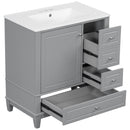Freestanding Bathroom Vanity With Sink, Soft Close Door, 3 Drawers