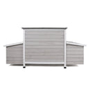 Large Chicken Coop Outdoor Hen House With 2 Sides Nesting Boxes - Gray / White Matte