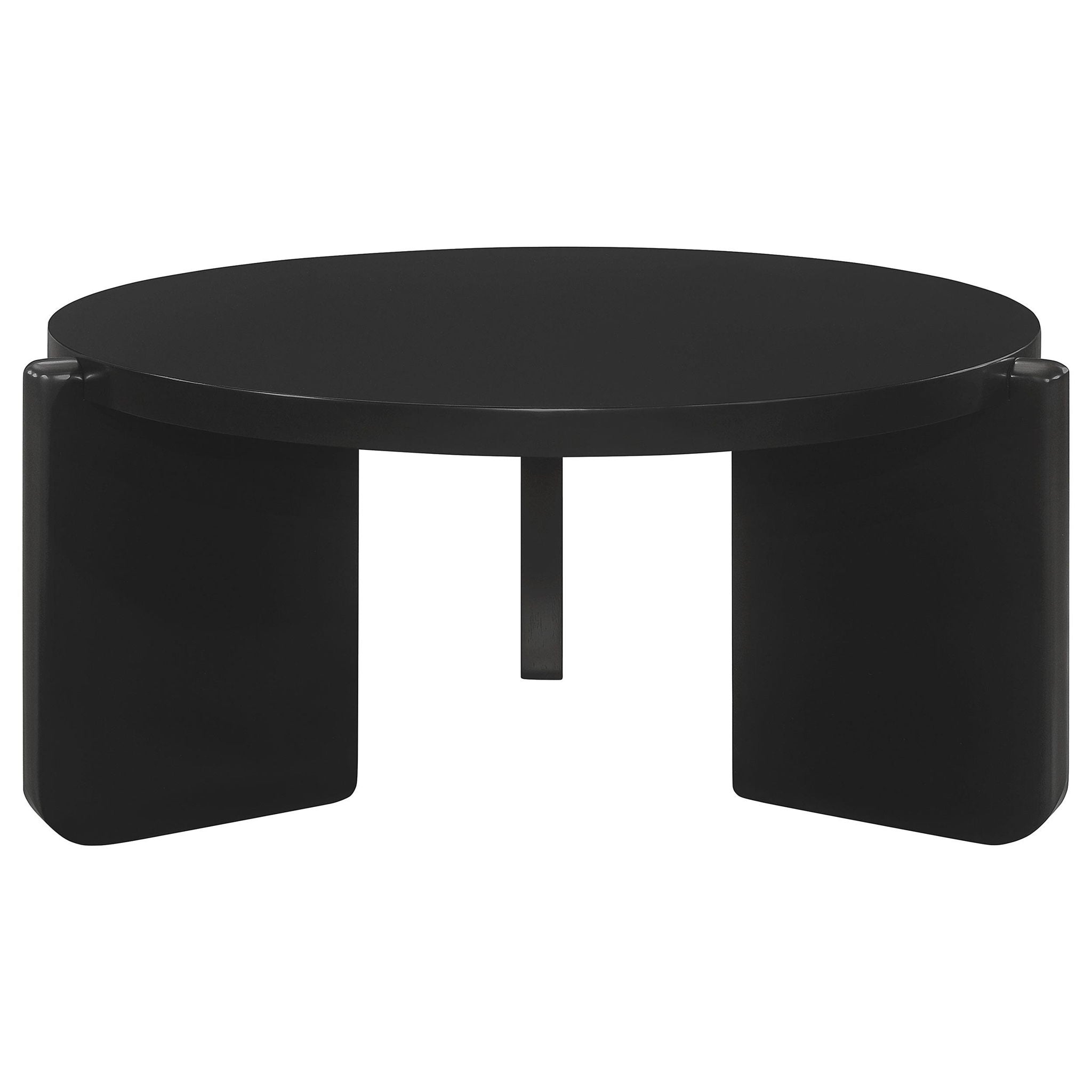 Cordova Round Solid Wood Coffee Table Black - Atlantic Fine Furniture Melbourne FL