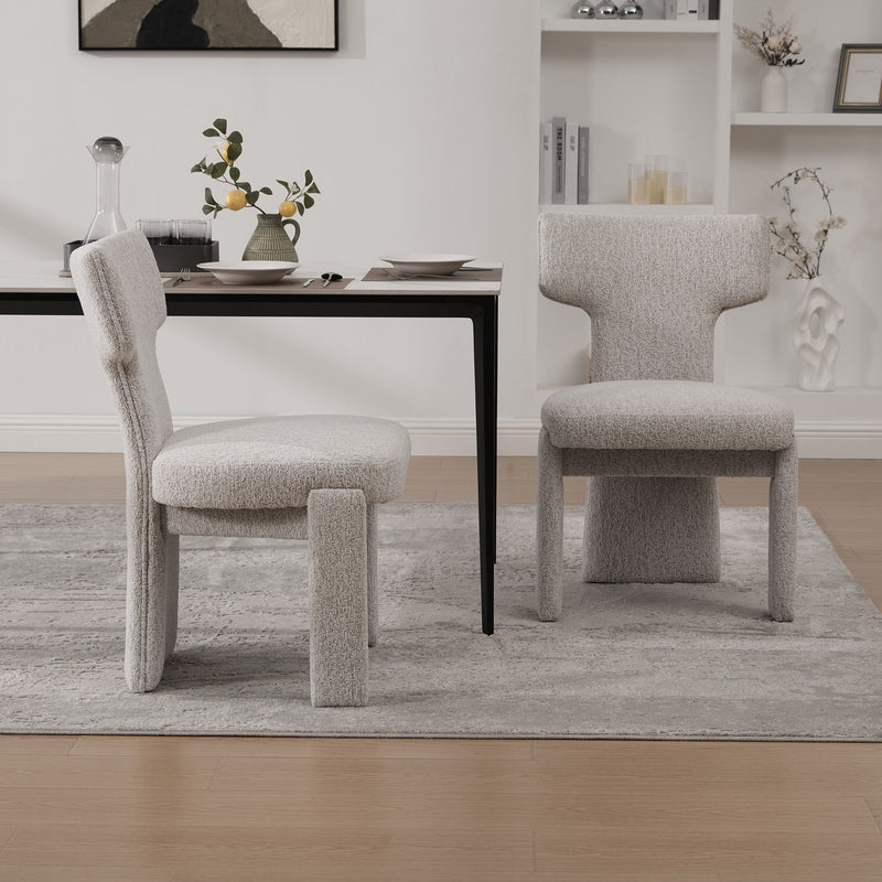 Armless Curved Back Accent Chairs (Set of 2)