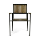 Vermilion - Outdoor Dining Chair With Vertical Slat And Wooden Arm