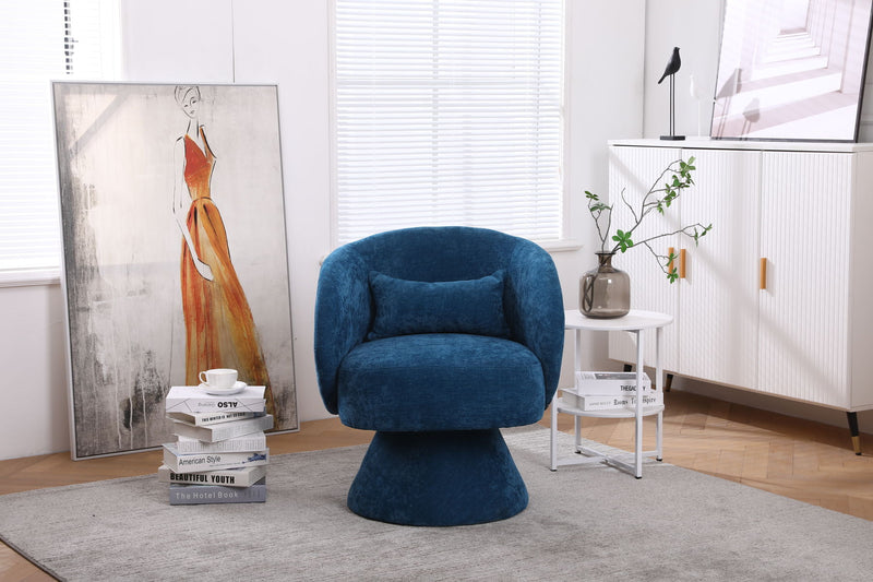 Swivel Accent Chair, Armchair Round Barrel Chair In Fabric For Living Room Bedroom