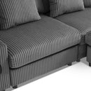 Sectional With Bluetooth Speakers L Shaped Couch With Console USB Charger, Cup Holders Storage Ottoman Deep And Wide Seat Cloud Sofa