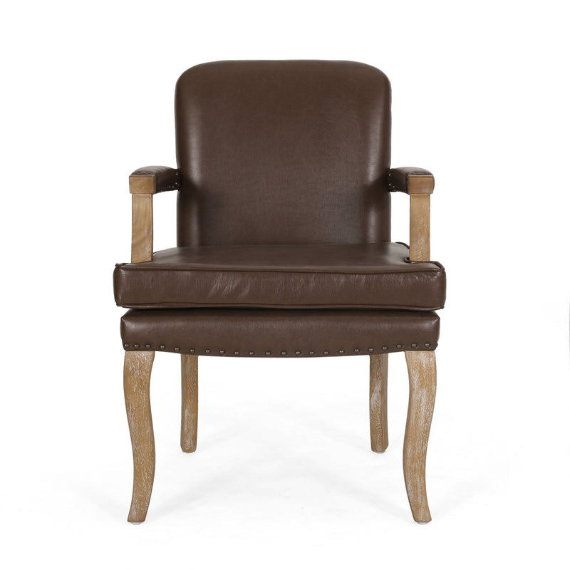 French Country Style Dining Chair With Nailhead Trim