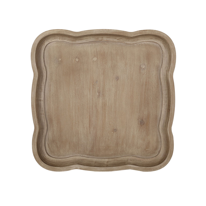 French Country Accent Table With Hourglass Design - Natural