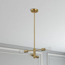 Trellis - 4 Lights Modern Gold Chandelier Vintage Pendant Fixture For Living Room - Clear / Gold