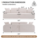 Compression Sofa: 4 Seater Combined Sofa, Crochet Yarn Fabric, Full Sponge Compression Sofa, Combined Sofa With 4 Pillows For Home Living / Home Furniture / Apartment - Beige