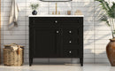 Bathroom Vanity & Top Sink, Modern Bathroom Storage Cabinet With 2 Drawers And A Tip-Out Drawer