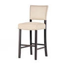 Barstools With Rivet Decoration (Set of 2), Wood Frame, Bar Chairs For Kitchen Island - Beige