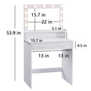 Vanity Desk With Mirror And Lights, Dressing Table With Large Drawer, 2 Level Storage Dresser & 3 Lighting Modes Adjustable Brightness, Suitable For Bedroom