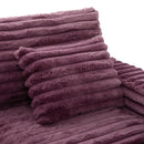 Plush Oversized Double Chaise Lounge Sofa Bed With USB Ports And Cup Holders