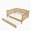 Traditional Style Rattan Daybed, No Box Spring Needed