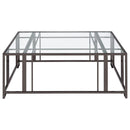 Adri - Square Glass Top Coffee Table With Casters