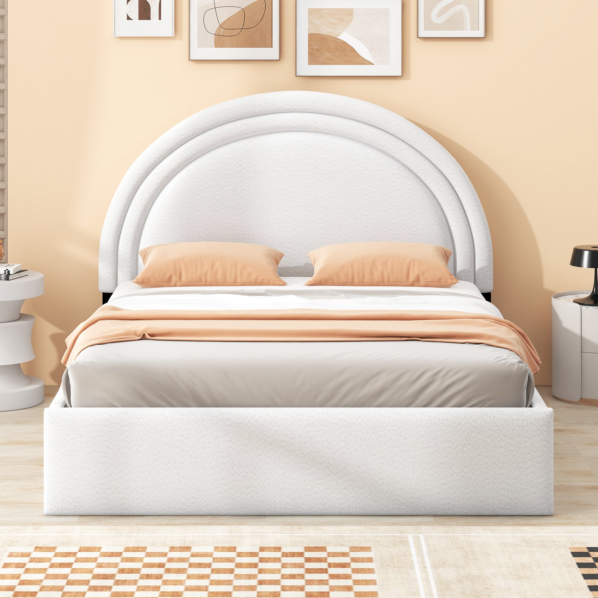 Teddy Upholstered Platform Bed With Four drawers, Full - Atlantic Fine Furniture Melbourne FL