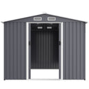 Outdoor Storage Shed Large Metal Tool Sheds, Heavy Duty Storage House With Sliding Doors