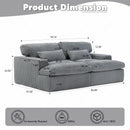 Double Chaise Lounge Chair, Oversized Upholstered Sleeper Cloud Couch