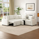 Modular L-Shaped Sectional Sofa Bed With Pull-Out Sleeper, Cup Holders, And Storage