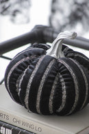 Stripe Pumpkin Decor, For Holiday Halloween Decoration - Black / White