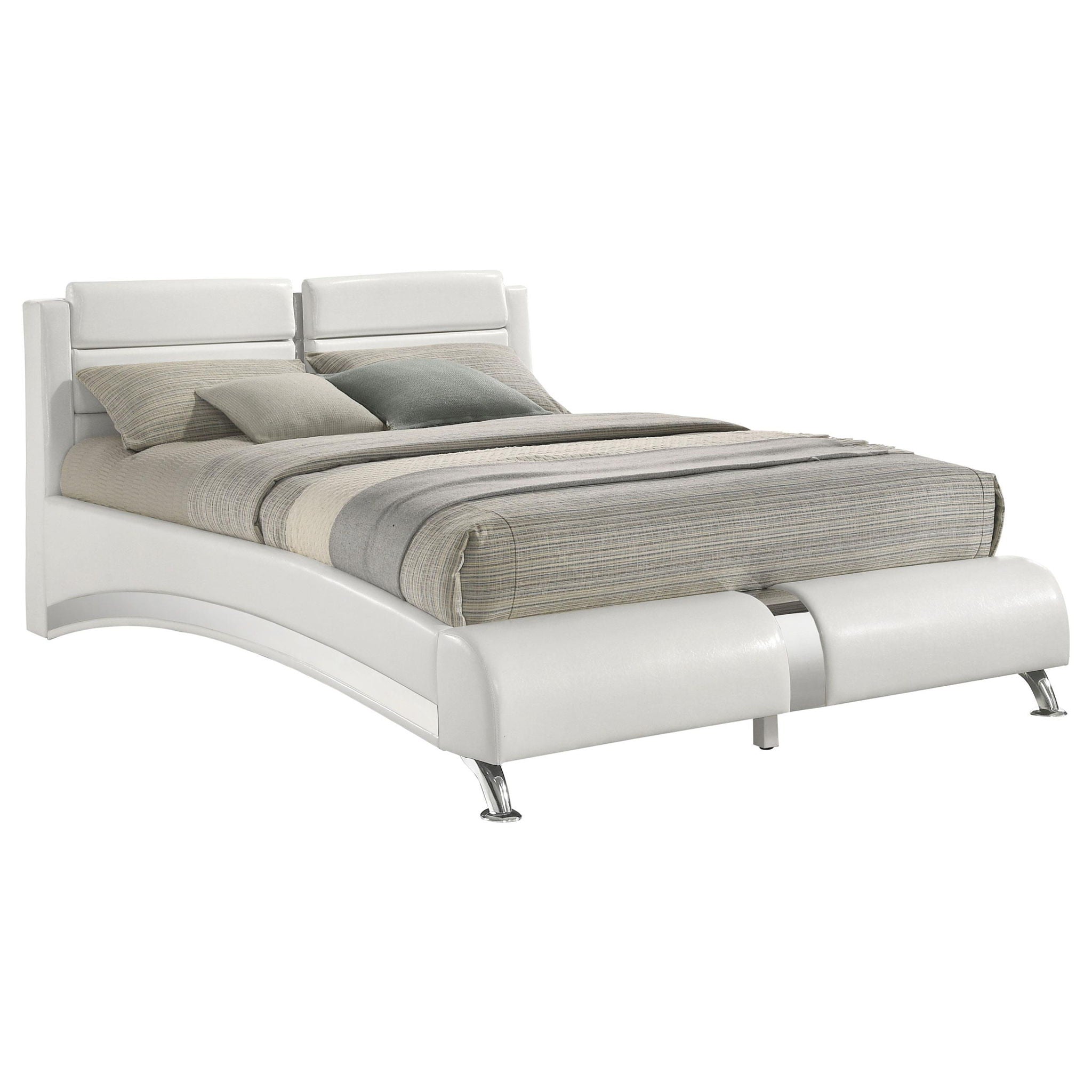 Jeremaine Upholstered Queen Sleigh Bed White