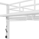 Bunk Bed With Storage Mesh Shelves, Clothes Hooks, LED Light