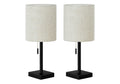 Lighting, Table Lamp, USB Port Included, Nickel, Contemporary (Set of 2)