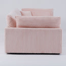 Elegant Corduroy Sofa With Throw Pillows And Backrests