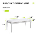 Outdoor Patio Stationary Bench With Sunbrella Fabric Cushion - Grayish