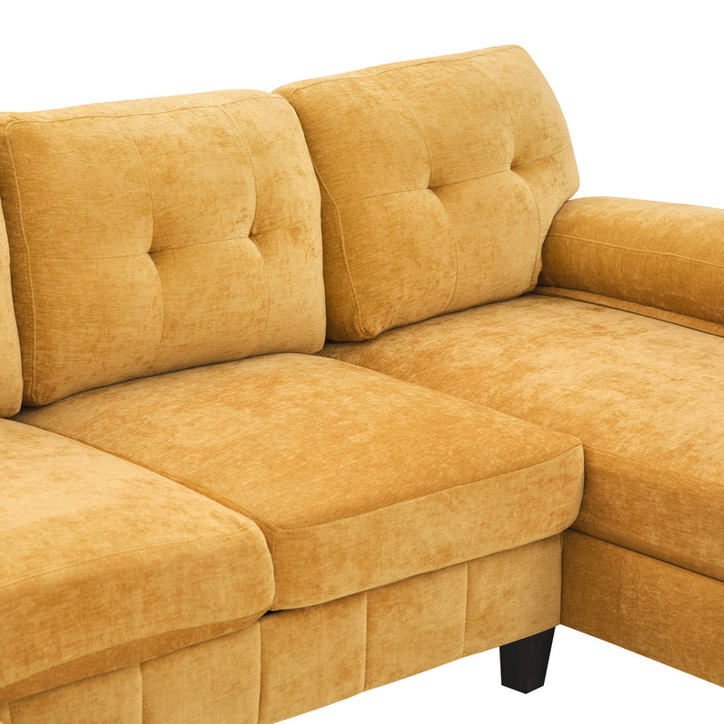U-Shaped Sectional Sofa 103.5" Black Chenille Fabric Couch With Dual Chaise Lounges, Storage Pockets, Armrest Pillows