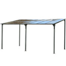 Outdoor Wall Mounted Gazebo With Sloped Roof Design, Uv Protection, And Durable Iron Frame - Gray