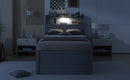 LED Platform Bed With Trundle With Storage Headboard With Drawers