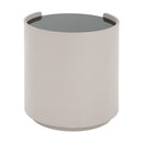 Italian Retro Double Storage Round Side Table - Gray Brown