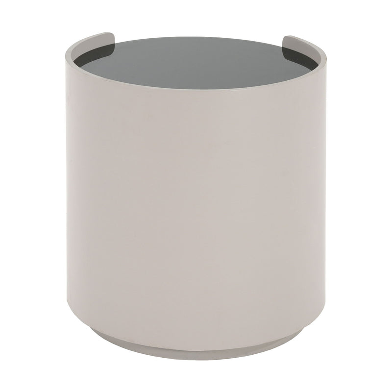 Italian Retro Double Storage Round Side Table - Gray Brown