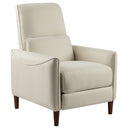 Upholstered Push Recliner Chair With Rubber Wood Legs For Living Room