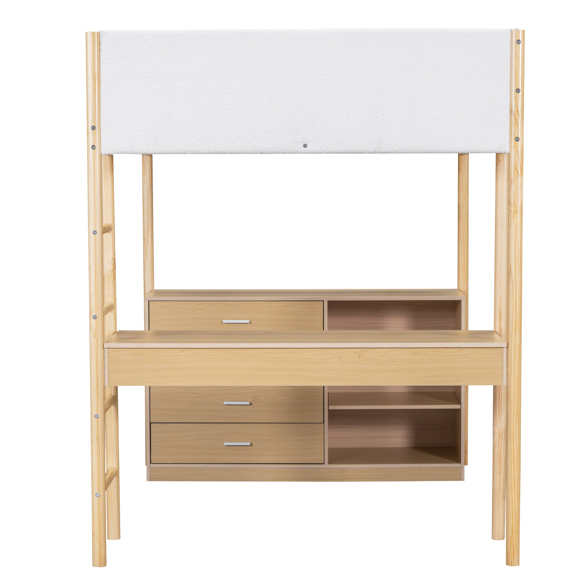 Full Size Teddy FleeceLoft Bed Wood Bed, Natural - Atlantic Fine Furniture Melbourne FL