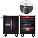 Double Door Clapboardl Multi Function Tool Cart - Black / Red