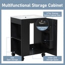 Classic Retro Bathroom Vanity With Sink, Door Shelf, Side Open Storage Frame