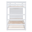 Twin Over Twin Bunk Bed with Trundle and Staircase,White(OLD SKU:LT000068AAK)