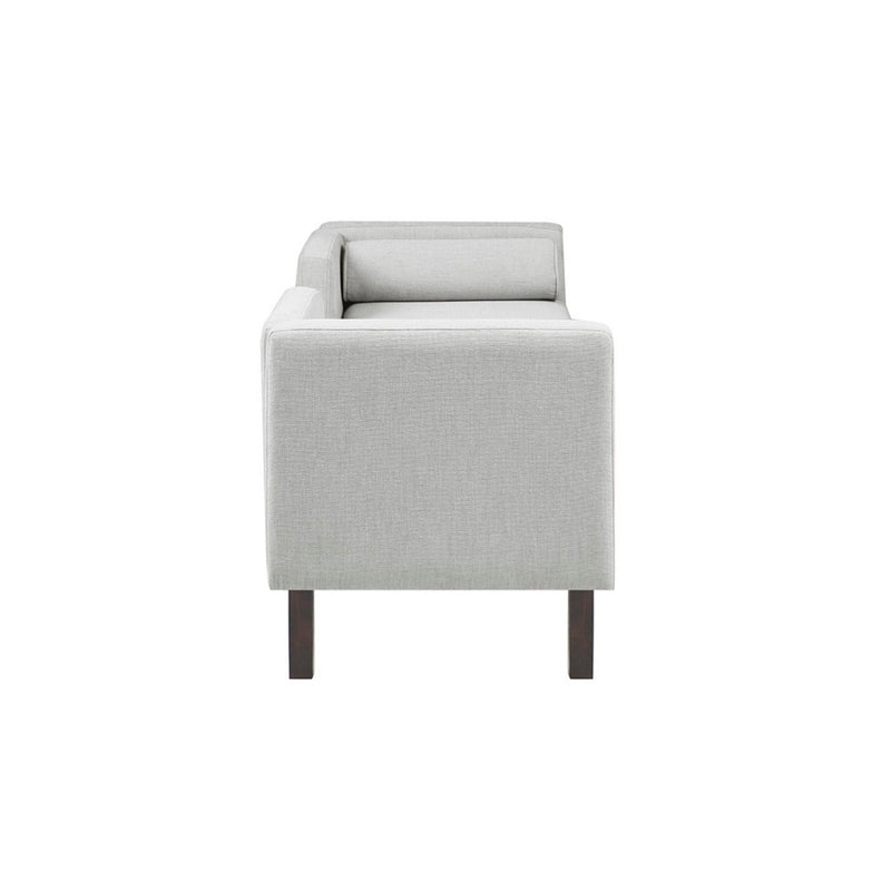 Upholstered Accent Bench With Open Back - Gray