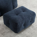 Modern Indoor Fluffy Bean Bag Chair With Memory Foam And Ottoman, Super Soft