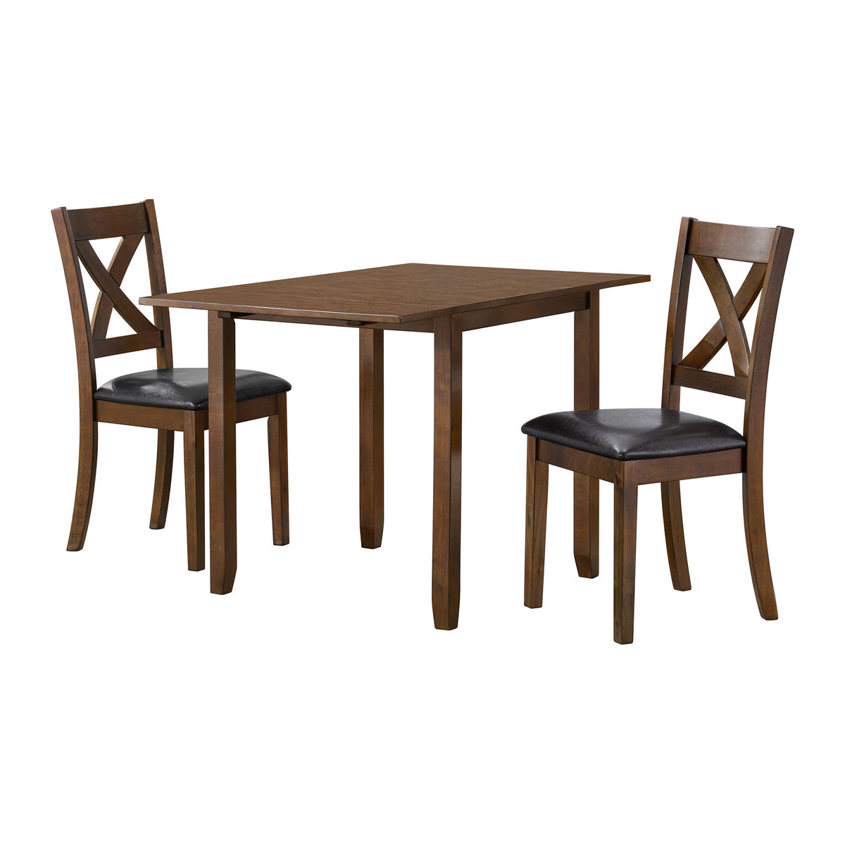Alex 3 Piece Dining Set With Drop Leaf Table in Espresso by Elements International