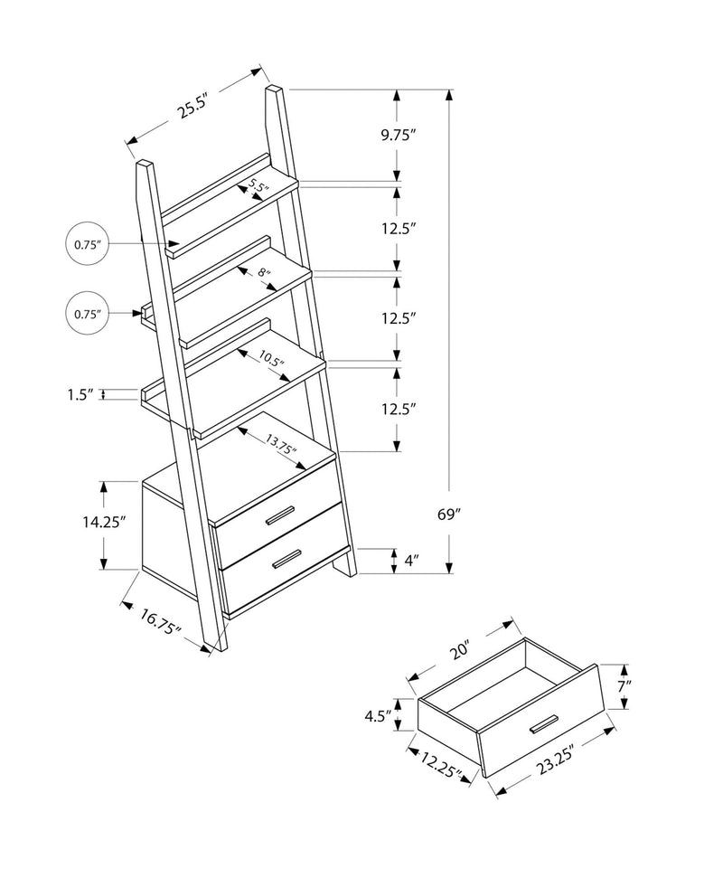 Etagere Bookcase Ladder 4 Tier