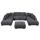 Chosen - Sectional Sofa With Toss Pillows With 2 Chaises With Ottoman - Gray