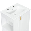 Classic Retro Bathroom Vanity With Sink, Door Shelf, Side Open Storage Frame