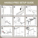 Double Sliding Shower Door, Semi-Frameless Bypass Bathroom Sliding Door With 1/4" (6 Mm) Tempered Glass For Walk-In Shower